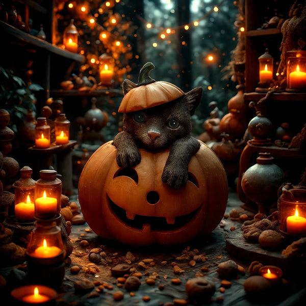 Gatito en Calabaza Led