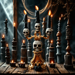 Candelabro Triple Calaveras