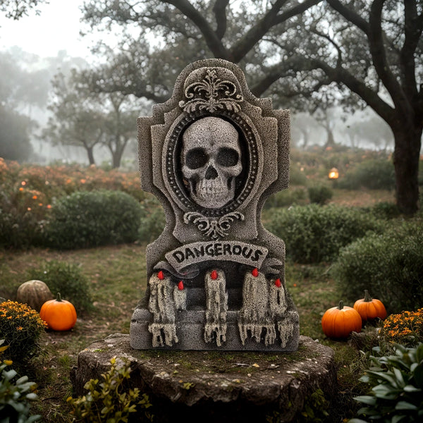 Lápida con Calavera y Velas