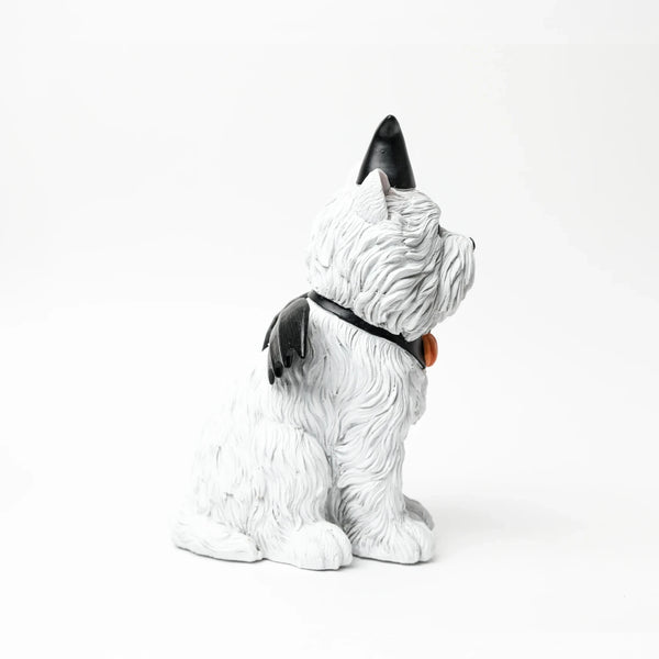 Adorno Perrito Blanco con Alas