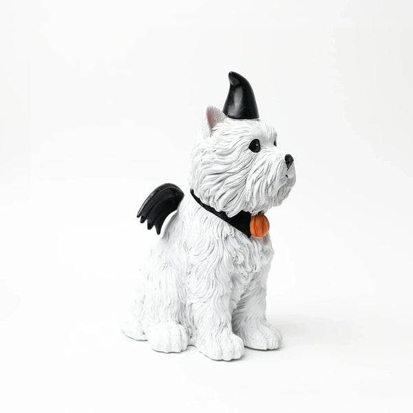 Adorno Perrito Blanco con Alas