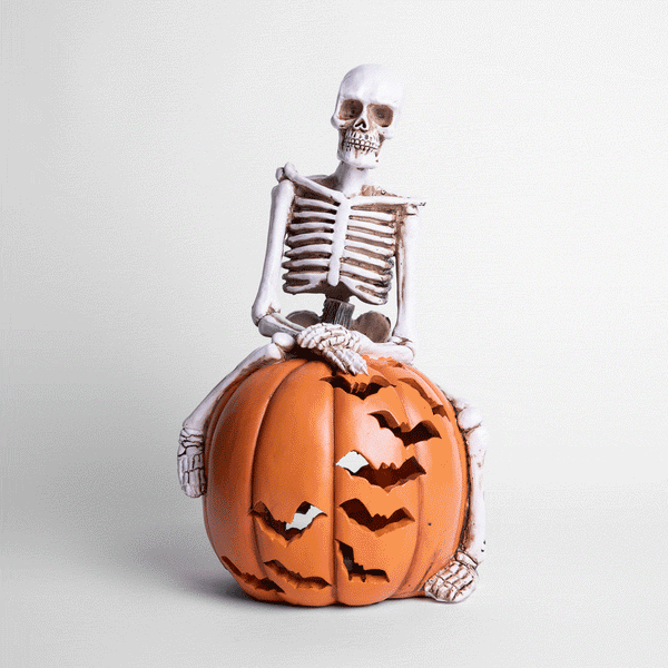 Adorno Esqueleto y Calabaza